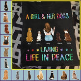 "A girl and her dogs/cats living life in peace" girl and dog, cat personalized T-Shirt T2