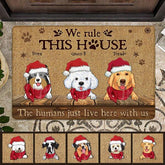 We Rule This House Personalized Dog Doormat DM-NB196