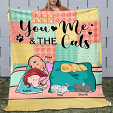 You, Me And The Cat Personalized Dog Blanket BK-GH07