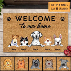 Welcome To Our Home Custom Doormat, Gifts For Pet Lovers, Personalized Housewarming Gifts