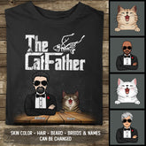The Cat Father, Black Wall T-shirt, Personalized Cat Breeds T-shirt, Gifts For Cat Dads