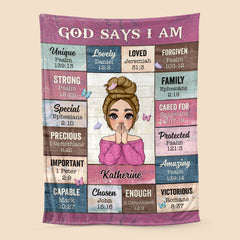 God Says I Am Pink - Personalized Blanket - Meaningful Gifts for Christmas