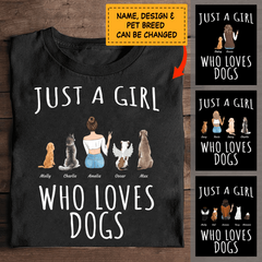 "Just a girl who loves Dogs/Cats" personalized T-Shirt TS22-1