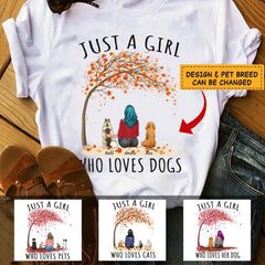 Just A Girl Who Loves dogs, cats personalized T-Shirt TS-TU157