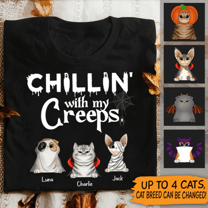 Chillin' With My Creeps Personalized Cat T-Shirt TS-GH185