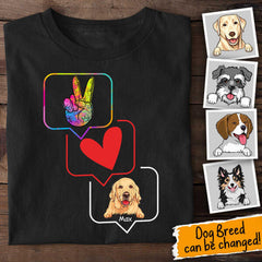 Peace Love Dog Personalized T-shirt TS-NB191