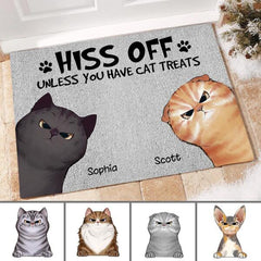 Hiss Off Unless You Have Cat Treats Personalized Doormat DM-NN656
