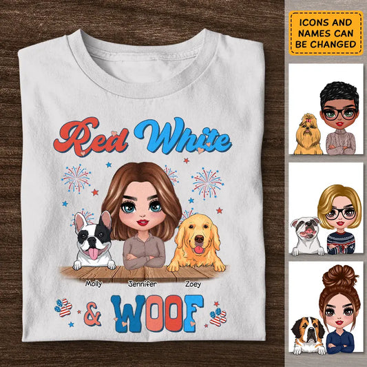 Red White & Woof- Personalized T-Shirt - 4th July TS - PT3845