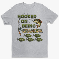 Hooked On My Little Crew - Family Personalized Custom Unisex T-shirt, Premium T-shirt, Hoodie -  Father's Day, Gift For Dad, Grandpa