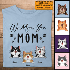 Mother's Day Personalized Cat Breeds T-shirt, Gifts For Cat Moms, Mom We Meow You, T-shirt For Cat Lovers