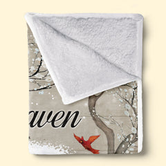 Custom Photo Loving You Forever - Memorial Personalized Custom Blanket - Christmas Gift, Sympathy Gift For Family Members