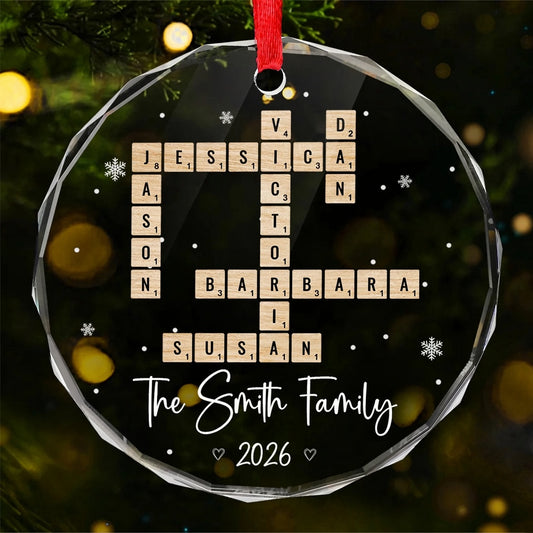 All I Want For Christmas Is To Be With My Family - Family Personalized Custom Circle Glass Ornament - Christmas Gift For Family Members