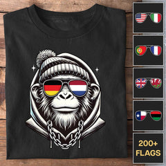 Flag Shades Ape - Customizable T-Shirt
