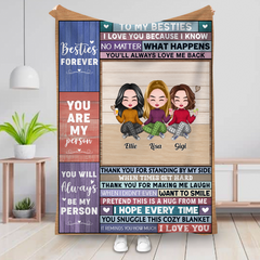 Besties - You Are My Person - Personalized Blanket